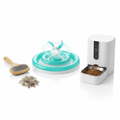 Pet products collection on white background